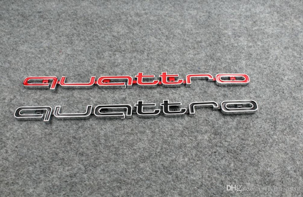 High quality ABS Quattro Logo Emblem Badge Car Stick ABS Stickers front grill Lower trim For Audi A4 A5 A6 A7 RS5 RS6 RS7 RS Q3