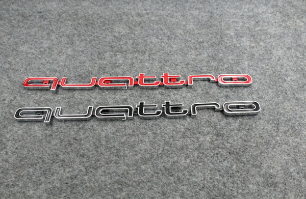 High quality Quattro Logo Emblem Badge Car Stick ABS Stickers front grill Lower trim For Audi A4 A5 A6 A7 RS5 RS6 RS7 RS Q3