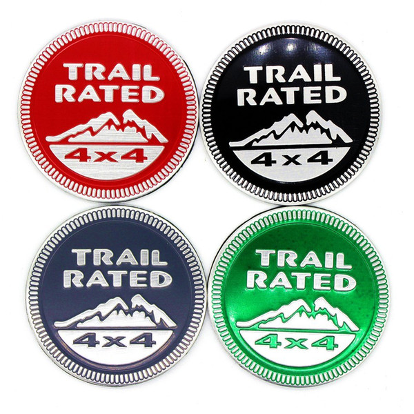 Aluminum Black Red Gray Green Trail Rated 4X4 Sticker Emblem Car Body styling For Jeep Wrangler