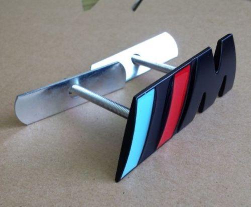 Chrome Metal M Power Car Front Grill M Badge Logo EMBLEM for BMW X1 M3 X5 E46,Black