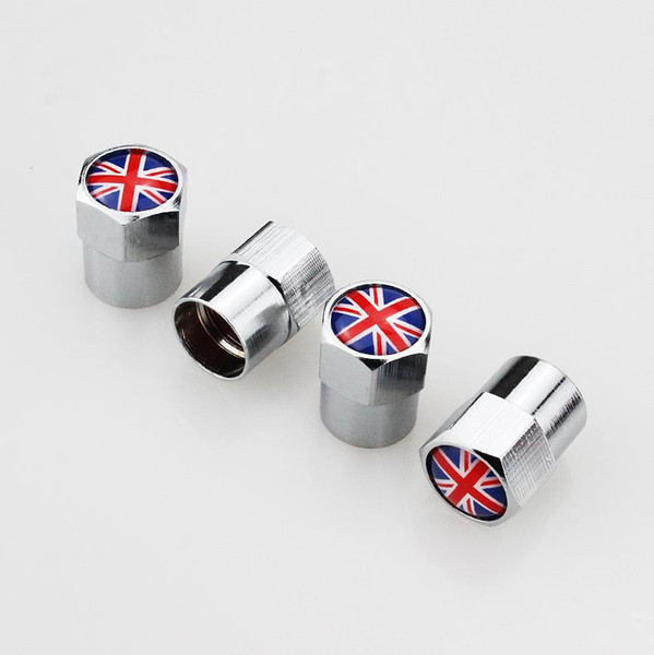 Union Jack England flag High Quality Car Mini Tire valve caps wheel Tyre dust air cover Nozzle Cap Nipple 13*9mm