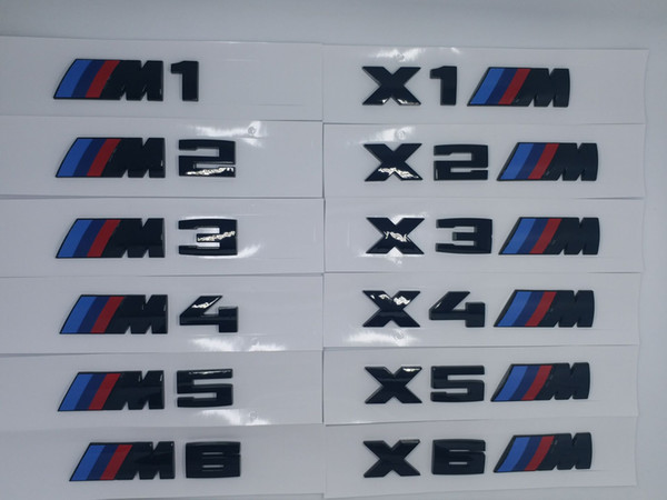 Glossy Black Three Colors Strips ///M M2 M3 M4 M5 Chrome Emblem Car Styling Fender Trunk Badge Logo Sticker for BMW Top Quality