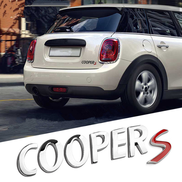 Universal For BMW Mini Cooper Chrome Emblem COOPER S Matte Alloy Car Badges Rear Trunk Sticker Exterior Styling