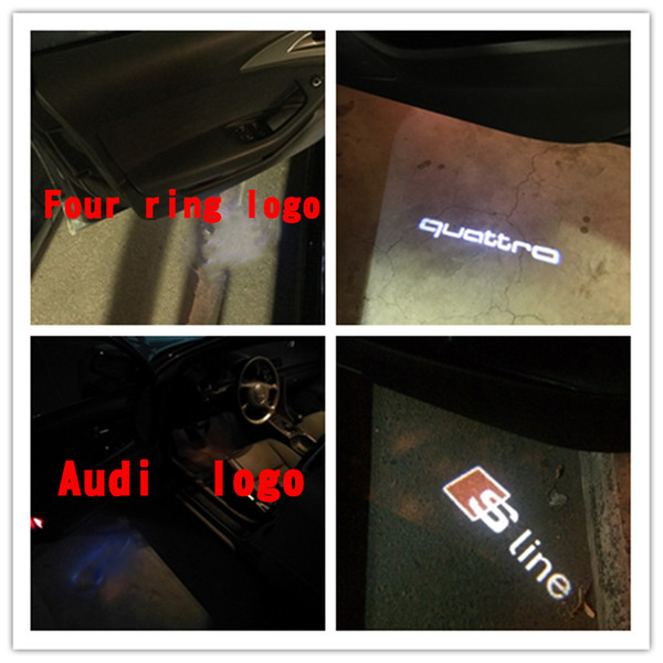 2 x LED Car Door Welcome Light Laser Projector S line Logo For Audi A1 A3 A5 A6 A8 A4 B6 B8 C5 80 A7 Q3 Q5 Q7 TT allroad