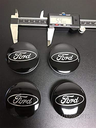 4PCS 54mm Wheel Center Hub Caps Cover Rim Logo Badge Emblem Decals for Ford 6M21-1003 Black