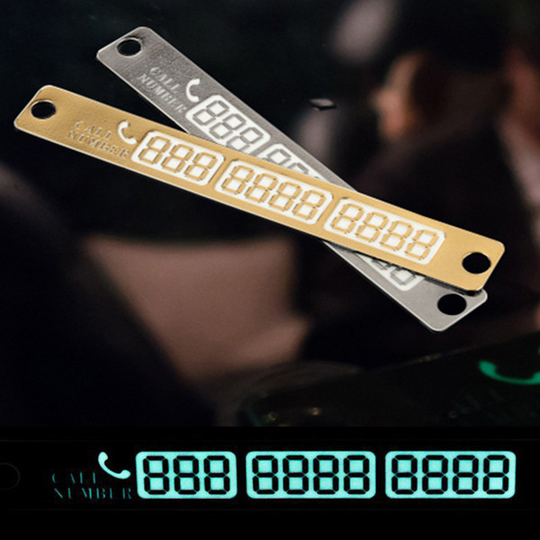 Temporary Car Parking Card Telephone Number Card Notification Night Light Sucker Plate Car Styling Phone Number Card