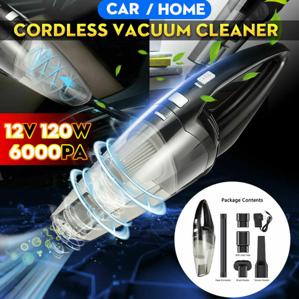 120W High Power Rechargeable Cordless Wet & Dry Portable Car Home Vacuum Cleaner