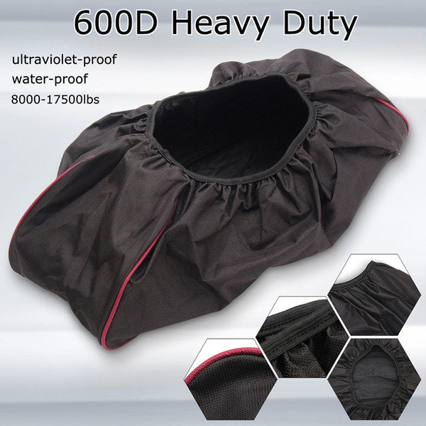 Universal 600D Oxford Fabric Dustproof Winch Cover Waterproof Red Edge UV-Resistant Car Accessories 8000-17500 Capacity