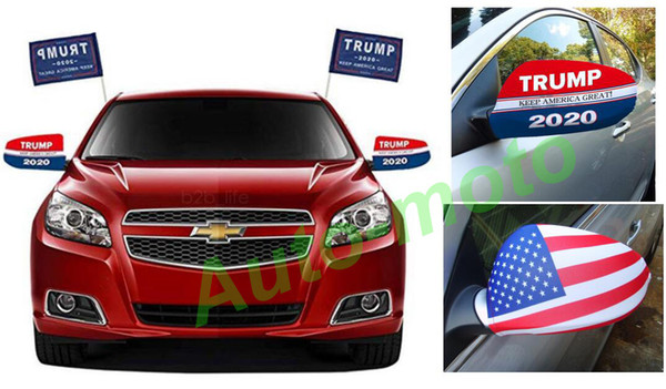 Trump Election Car Mirror Cover US President Elastic Cloth Cover Car Decoration Tool Rearview Mirror Protective drawstring USA flag Covers