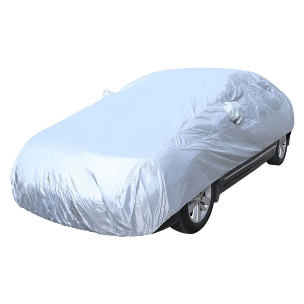 Full Car Covers Snow Ice Dust Sun UV Shade Cover Light Silver Size S-XL Auto Car Outdoor Protector Cover