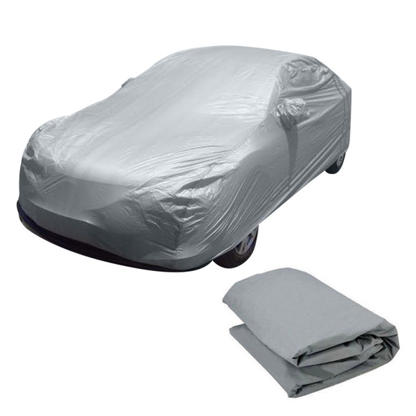 Universal Full Car Snow Ice Rain Waterproof Sun UV Rain Shade Cover Silver Size S-XL Auto Car Outdoor Protector