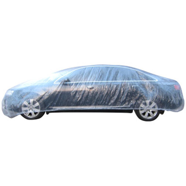 Durable Dustproof Disposable Light Weight Plastic Material Waterproof Car Cover Seamless With Elastic Band Separate Package