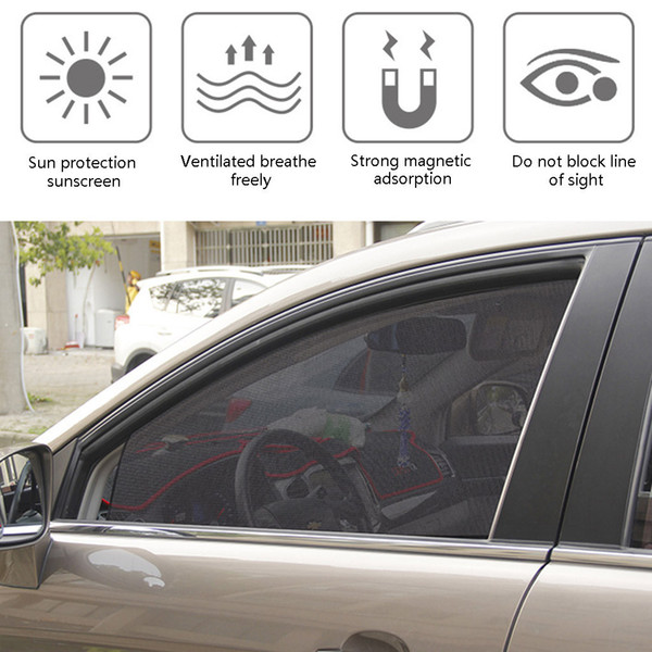 2pcs Car Sun Shade Magnetic anti-UV Car Curtain Sunshade Sunshade Net Protection Window Film