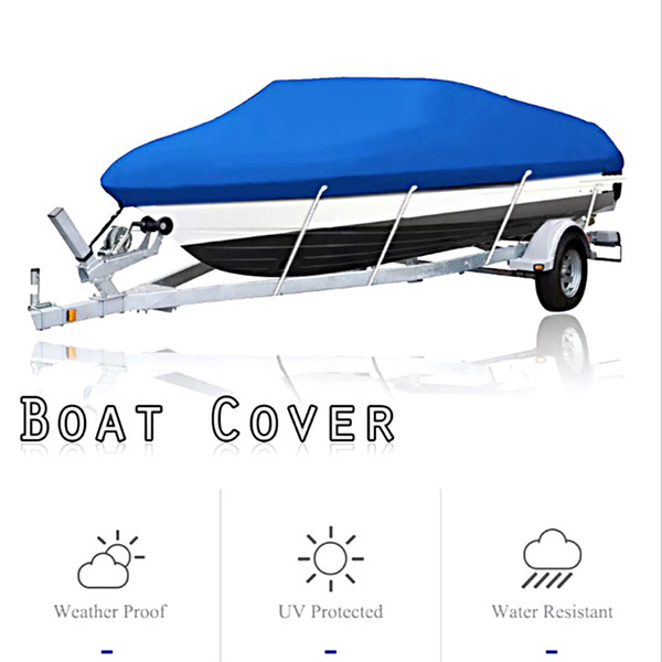 Boat Cover Waterproof Silver Reflective Fits V-HULL TRI-HULL Fishing Boat Runabout Bass Boat Fishing SKI Protection