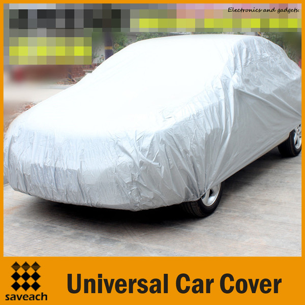 Silver - Universal PEVA Car Covers Styling Indoor Outdoor Sunshade Heat Protection Waterproof Dustproof Anti UV Scratch Resistant Sedan