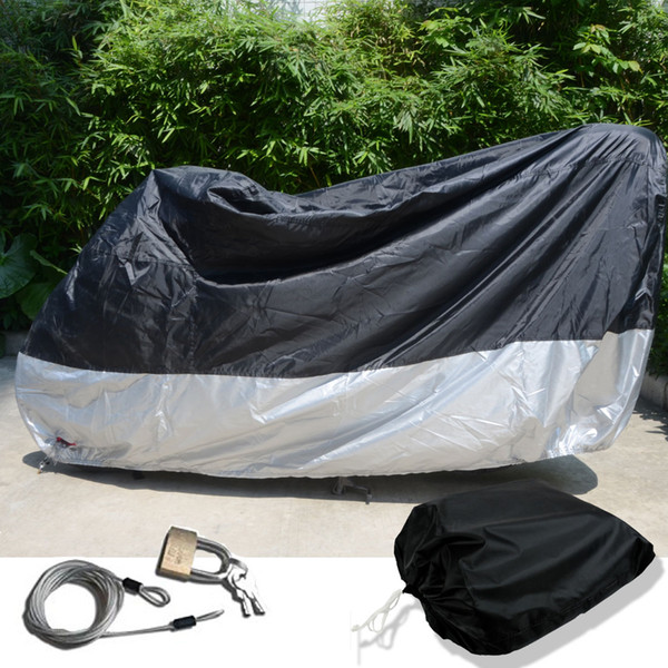 Motorcycle CoverWaterproof Black & Sliver Weather Resistant Motorcycle Scooter Cover with Lock for Motorcycle  BMW-X-Large