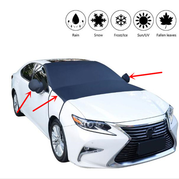 Waterproof Car Cover Auto Windshield Sun-shading Front Window Rearview Mirror Snow Shade Cover Sunshade Cloth Exterior Accessories QP003