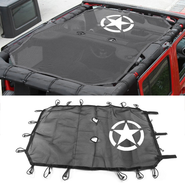 New Fit Jeep Wrangler JK 4 Door Five Star Roof Mesh Sun Shade Top Cover UV Protection