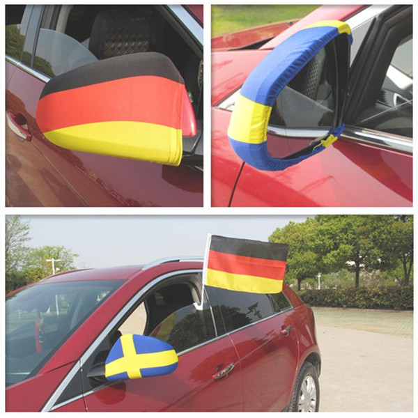 Russia 2018 World Cup National flag Car Side View Mirror sleeve Cover World Cup Printing football fans gift 23*28cm DHL Free Shipping