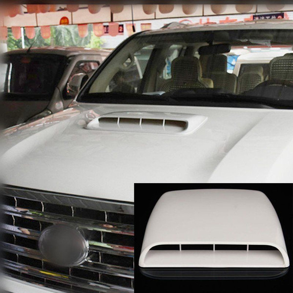 NEW Car Decorative Air Flow Intake Hood Scoop Vent Bonnet Cover White Universal