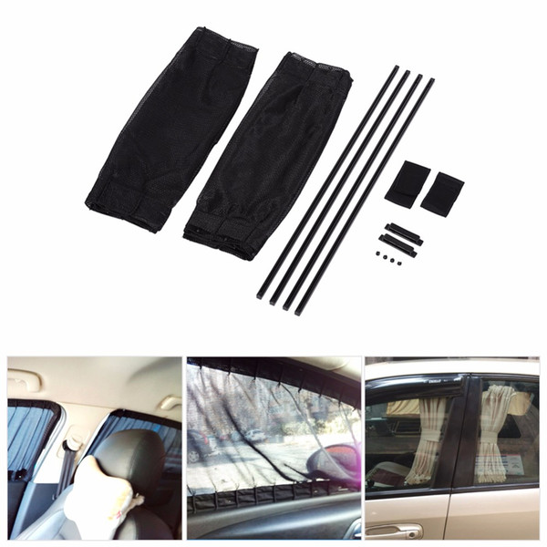 Freeshipping 2 x 50s Car Sun Shade Window Curtain Adjustable SunShade Drape Visor Valance Curtain Windshield Foldable Sunshade Car-Styling