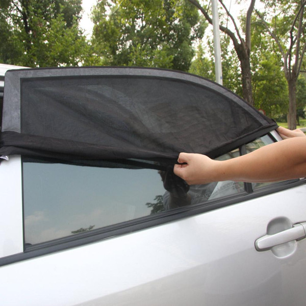 2PCS Universal Adjustable Car Sun Shades UV Protection Window Shield Mesh Cover Car Sun Visor window foil Sunshades L XL