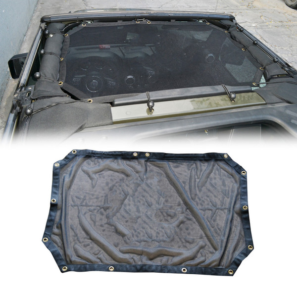 Off Road UV Protection Soft Top Car Roof Mesh Net Sunshade For Jeep Wrangler JK 2/4 Door