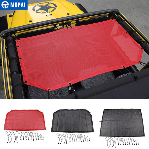 MOPAI Car Top Sunshade Cover for Jeep Wrangler 1997-2006 Roof Anti UV Sun Sunshade Protect Net for Jeep Wrangler TJ Accessories