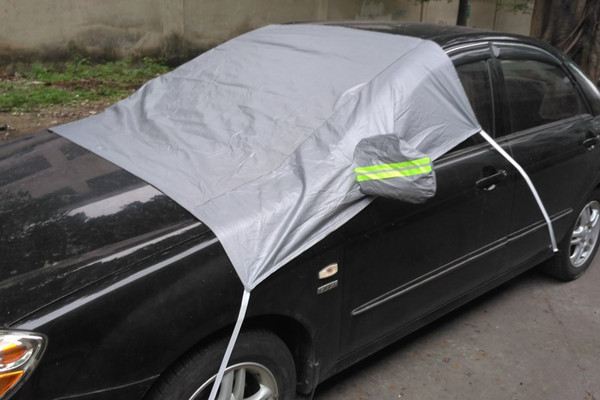 Car Front Window Sunshade Cover Dust Rain Snow Ice Protection Cover Truck SUV Sun Shield With Reflective Stripe