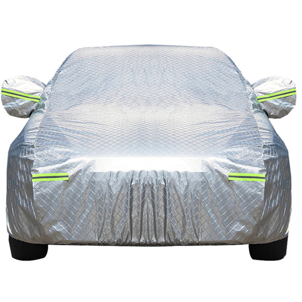 Universal Full Car Covers Waterproof Snow Ice Dust Sun UV Shade Cover Light Silver Size S-XL Auto Car Outdoor Protector Cover