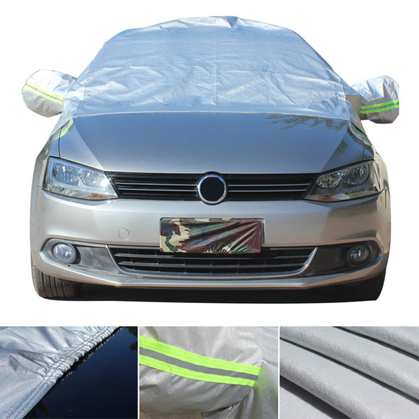 Universal Half Body Cotton Velvet Four Seasons UV / Ice / Snow Protector Dustproof Car Clothing Cover with Reflective Strip + Hook CEA_502