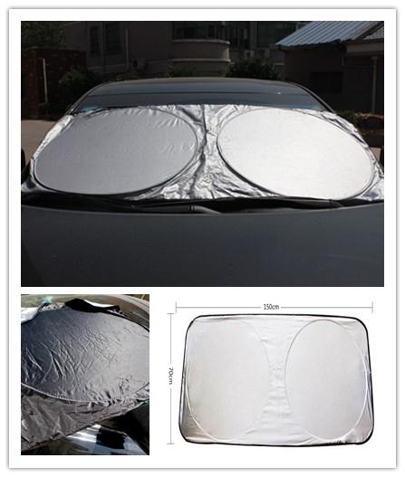 150*70CM Car Sunshade Front Rear Windshield Window Foldable Sun Shade Shield Sun Visor UV Block Auto Sun Visor Windshield Block Cover 2PCS