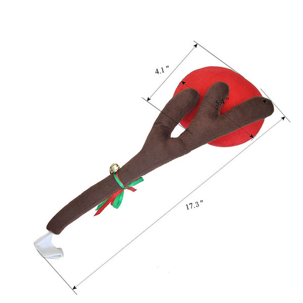 3pcs Christmas Vehicle Car Decorations Reindeer Antler Costume Kit Red nose with Jingle Bell