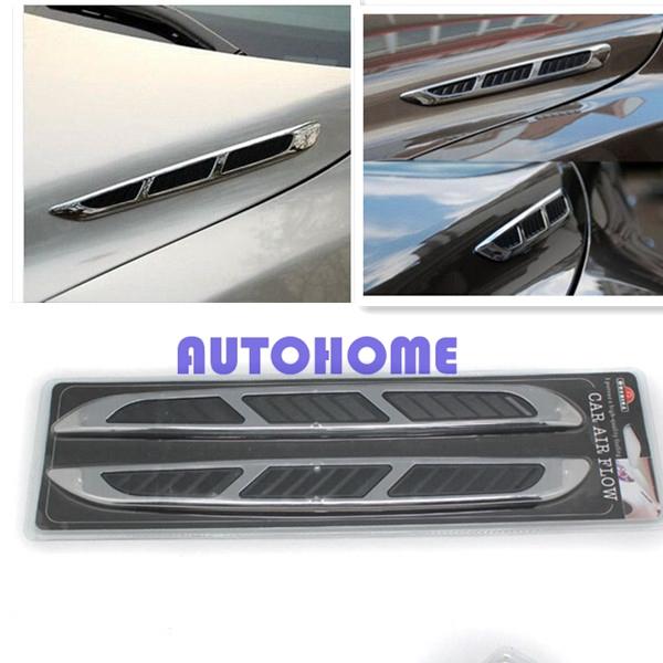 1 X Car Hood Front Side Universal Decoration Car Air Intake Flow Sticker Shark Gills order<$18no track