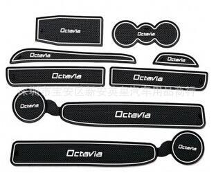 Skoda octavia gate slot pad non-slip mats car sticker car accessories 8pcs skoda accessories