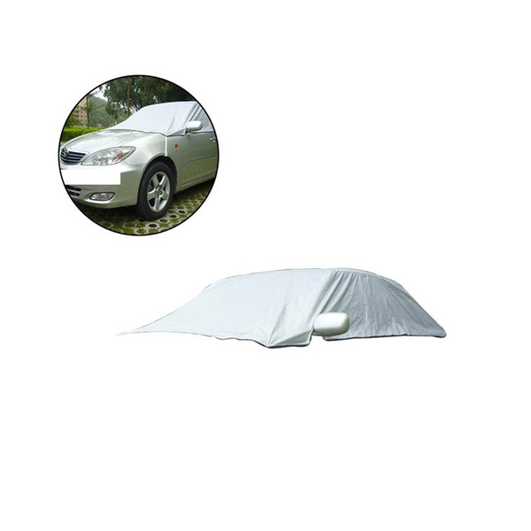 VORCOOL Universal Half Car Snow Ice Waterproof Sun UV Rain Shade Cover Outdoor Protector for 5 Seat Cars