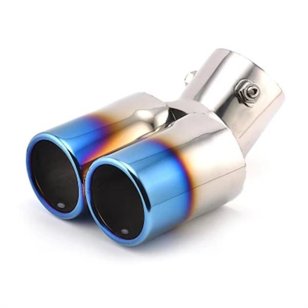 For Chevrolet Cruze Aveo Ford Focus 2 Kia Rio K2 Mazda 6 5 Peugeot 207 307 Twin Curved Tailpipe Car Exhaust Tail Pipe Muffler