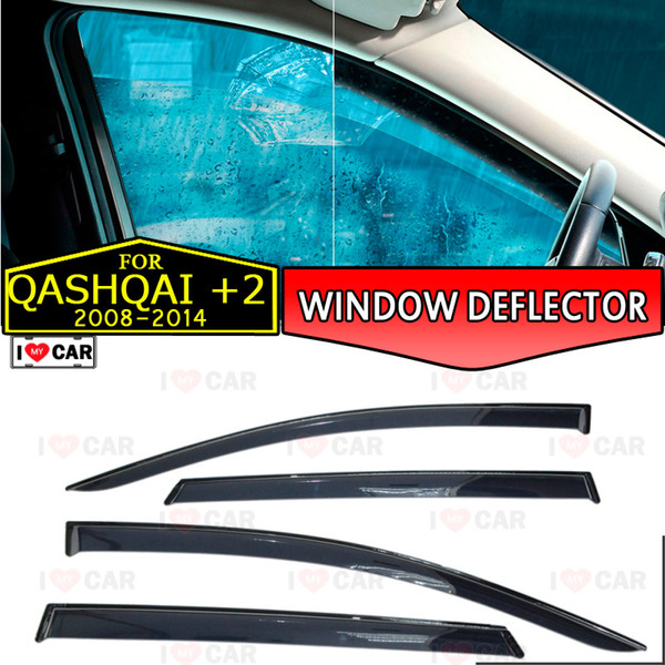 Window deflector for Nissan Qashqai +2 2008-2014 car window deflector wind guard vent sun rain visor cover car decor