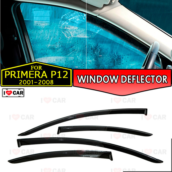 Window deflector for Nissan Primera P12 2001-2008 car window deflector wind guard vent sun rain visor cover car decor