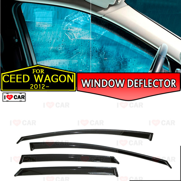 Window deflector for Kia Ceed 2012- Wagon car window deflector wind guard vent sun rain visor cover car styling decor