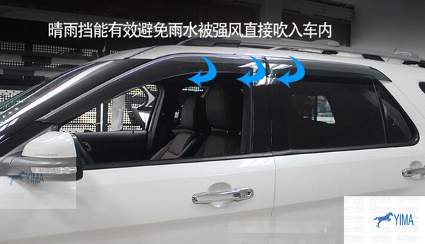 New Style ! For Ford Explorer 2011 - 2014 Window Visors Awnings Wind Rain Deflector Visor Guard Vent 4 Pcs