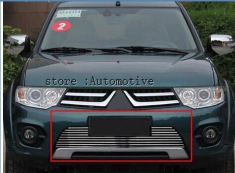 2013-2016 For Mitsubishi Pajero Sport Quality Stainless steel Car front bumper Mesh Grille Around Trim Racing Grills