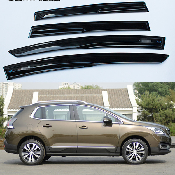 tommia 4pcs Window Visor Shade Vent Wind Rain Deflector Guards Cover For Peugeot 3008 2012-2017