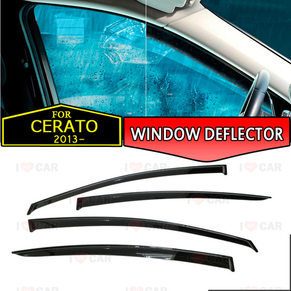 Window deflector for Kia Cerato 2013- car window deflector wind guard vent sun rain visor cover car styling decor