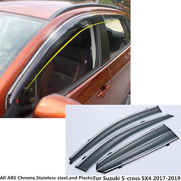 car styling cover plastic Window glass Wind Visor Rain/Sun Guard Vent frame 4pcs For Suzuki S-cross scross SX4 202220222019