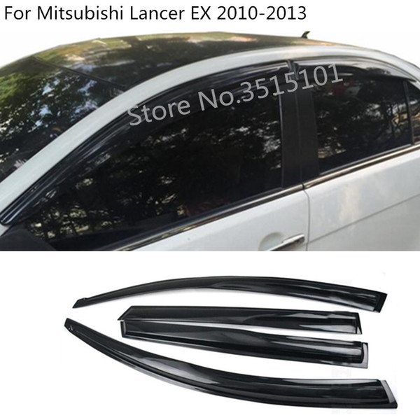 Car cover Stick plastic Window glass Wind Visor Rain/Sun Guard Vent 4pcs For Mitsubishi Lancer EX 2010 2011 2012 2013