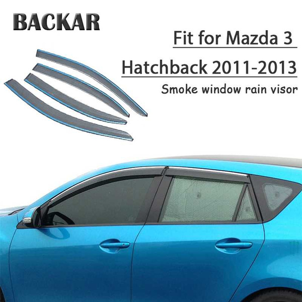 Backar Auto Car Windows Rain Wind Sun Shield Deflector Visor Trim For Mazda 3 Hatchback 2011 2012 2013 Accessories All Weather