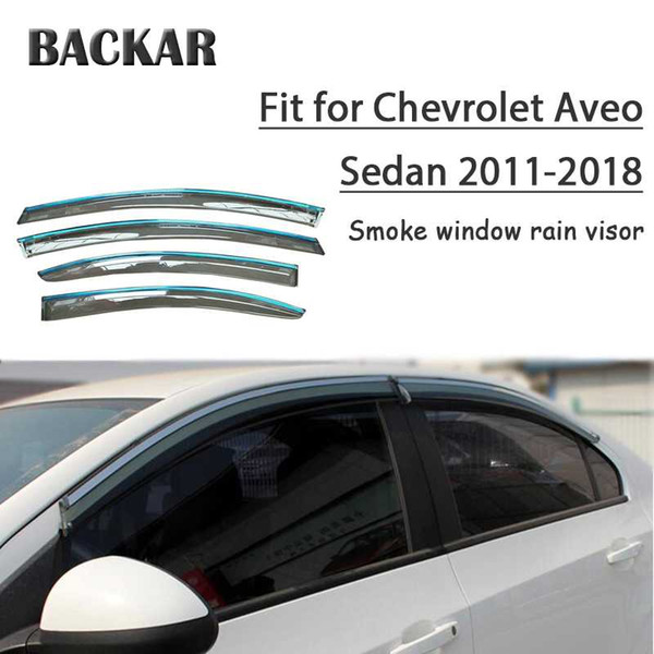 Backar 4pcs Car Windows Rain Wind Sun Shield Deflector Visor Trim For Chevrolet Aveo Sedan 2011-2022Accessories All Weather