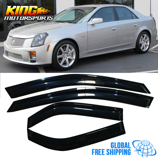 Fits 03-07 Cadillac CTS Acrylic Window Visors 4Pc Set Global Free Shipping