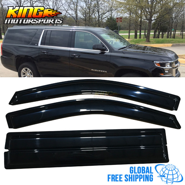 Fits 15-18 Escalade ESV Chevy GMC Yukon XL Acrylic Window Visors 4Pc Set Global Free Shipping